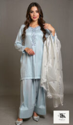 Sea Blue Farshi Shalwar Kameez Set
