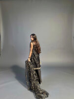 Black Embroidered Shirt With Flapper Trouser - Image 2