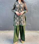 Bottle Green Farshi Shalwar Kameez. - Image 4