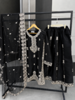 Ruby Red Sheesha Silk 3-Piece Suit | Khalqkaram - Image 3